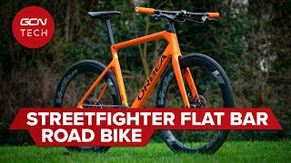 Hybrid Flat Bar Road Bike Conversion  Streetfighter Bike Check [upl. by Basir762]