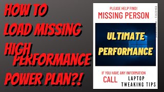 How to load missing High Performance Power Plan [upl. by Tiebout]