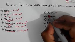 EXPRESAR EN NOTACION CIENTIFICA  EJERCICIO 7 [upl. by Ydna]