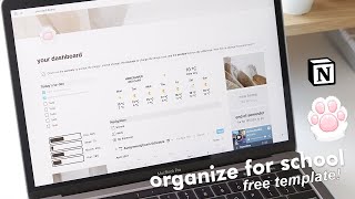 How to organize for school in Notion  free widgets  template [upl. by Philly]