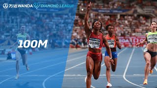 ShellyAnn FraserPryce clocks 1067 in commanding Paris performance  Wanda Diamond League [upl. by Yelkreb]