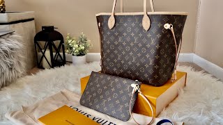 LOUIS VUITTON MOST POPULAR BAG UNBOXING NEVERFULL MM MONOGRAM  Beige🛑Stop watching before buy it [upl. by Asila399]