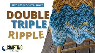 Crochet Textured Ripple Blanket Tutorial [upl. by Bumgardner]