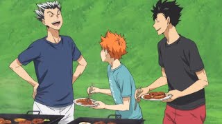 Karasuno Fukurodani and Nekoma eat Barbecue for Their Last Training Camp Together Haikyuu [upl. by Akim]