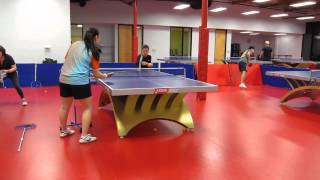 Training with Coach Amy Backhand looping against backspin [upl. by Anol]