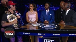 Colby Covington Kamaru Usman get heated during UFC Fight Night Post Show  ESPN MMA [upl. by Tsew]