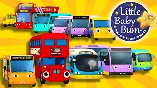 Bus Song  Ten Little Buses  Nursery Rhymes for Babies by LittleBabyBum  ABCs and 123s [upl. by Gunas]