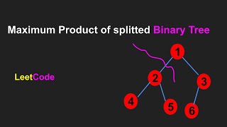 Maximum Product of Splitted Binary Tree Leetcode [upl. by Attelrac]