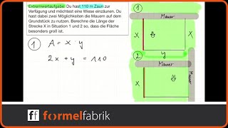 Extremwertaufgabe Eine Wiese soll eingezäunt werden leicht [upl. by Sudnac54]