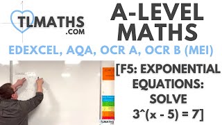 ALevel Maths F502 Exponential Equations Solve 3x5  7 [upl. by Eselrahc]