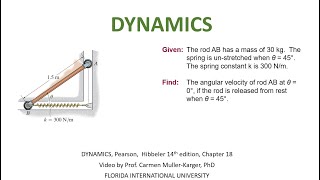 DYNAMICS Example 184 Principle of Work and Energy [upl. by Aleacem]