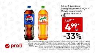 La Profi găsești o mulțime de oferte Acum găsești Pepsi Mirinda sau 7 Up 125L la un pret special [upl. by Neerac]