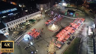 PRAZNIČNA ATMOSFERA U TUZLI  SNIMAK DRONOM Manifestacija Zima u Tuzli 20232024 [upl. by Melisse]