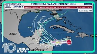 Tracking the Tropics Keeping an eye on Invest 99L that could develop and potentially impact Florida [upl. by Anwadal271]