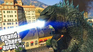 GTA V  MODS  O GODZILLA Invadiu Los Santos [upl. by Adnuahsal527]