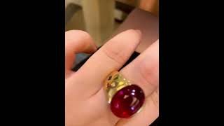 Luxury 13ct Natural Rubellite Tourmaline Ring with Diamonds Unique Design Visit Website for More [upl. by Hege105]