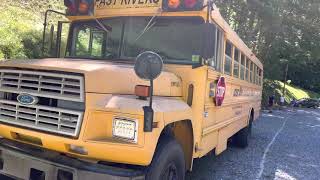 Ford B700 skoolie at Lake Nantahala white water rafting trip with ninjaboysaywhat1952 [upl. by Nylave802]