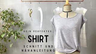 ✂️ Shirt Schnittmuster nach eigenen Maßen  Shirt nähen  Schnittkonstruktion und Nähanleitung [upl. by Theurer]