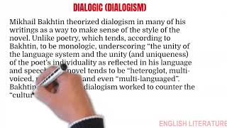 DIALOGIC  DIALOGISM  Mikhail Bakhtin [upl. by Nikaniki497]