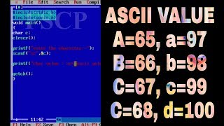 printing ASCII value of a character given by user in C programHINDI [upl. by Ekaterina]