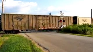 BNSF Amtrak Mendota Illinois Railroad Crossing [upl. by Val]