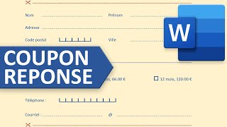 Créer un coupon réponse avec Word [upl. by Dasa169]