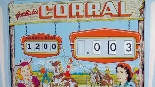 1961 Gottlieb CORRAL Pinball Machine In Action [upl. by Anyak]