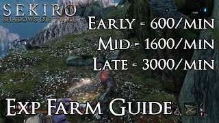 Sekiro Shadows Die Twice  Updated Skill XP Farming Guide  Early Mid amp Late Game [upl. by Ynoble579]