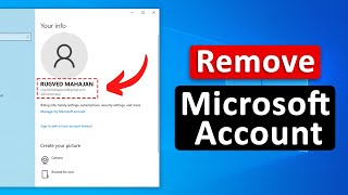 How to Remove Microsoft Account in Windows 10 Best Way [upl. by Eiraminot]