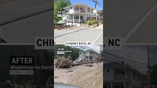 Chimney Rock NC Before amp After Helene Flooding [upl. by Anirb864]