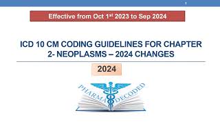 ICD 10 cm coding guidelines for Chapter 2 Neoplasms 2024 changes [upl. by Pyszka]