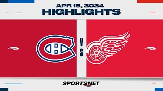 NHL Highlights  Canadiens vs Red Wings  April 15 2024 [upl. by Aihsas439]