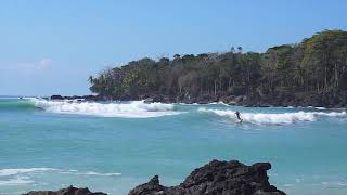 Longboard Surfing Backwash Bay Osa Peninsula Costa Rica [upl. by Nahsar]