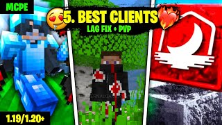 🥵 TOP5 Best Clients For MCPE 120  Best FPS Boost Clients For Mcpe 🔥 [upl. by Alyakem]