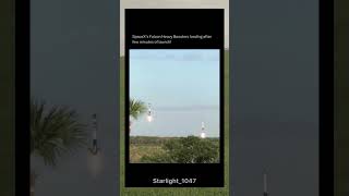 SpaceXs Falcon Heavy Boosters landing after few minutes of launch Read Description [upl. by Nagar423]