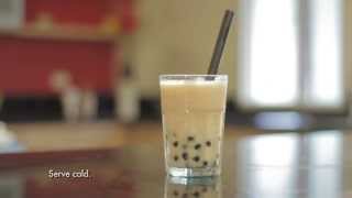 Home Foodie  Easy Lychee Milk Tea [upl. by Sewole]