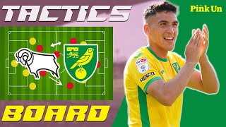 How Norwich get midfielders on the scoresheet  Tactics Board S3E7  Derby County vs Norwich City [upl. by Jojo975]