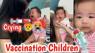 Children Crying Injection Video On Hip Mother Giving Vaccination To Daughter [upl. by Fantasia]