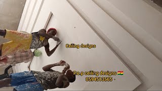 5 bedroom pop ceiling designs building in Ghana 🇬🇭 by daninewking pop man [upl. by Drofla]