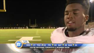 Talk about attitude Football players postgame interview goes viral [upl. by Einnel]