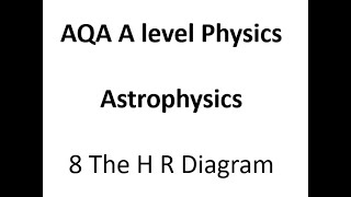 AQA A Level Physics The HR Diagram [upl. by Grace550]