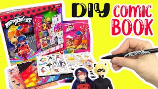 Miraculous Ladybug and Cat Noir Make Your Own DIY Comic Book Activity Kit Learn to Draw [upl. by Lugo]