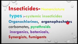 Insecticidesmode of actionTypessystemic insecticidesorganochlorines organophoshates carbamates [upl. by Amahs]