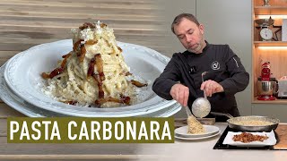 Best technique of PASTA CARBONARA I How to make pasta absorbing flavour from the sauce [upl. by Eeliab]