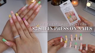 How I Make My 2 SHEIN PRESS ON NAILS Look NATURAL amp LAST 3 WEEKS  DIY Nails At Home [upl. by Apur]