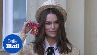 Keira Knightley receives an OBE at Buckingham Palace [upl. by Yenffit]