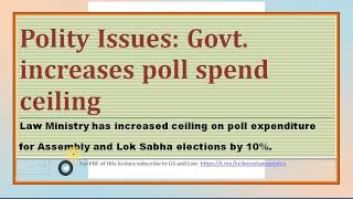 Increase in Election Spending in HINDI by GS and Law [upl. by Atenaz]