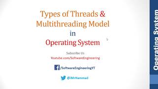 Multithreading models  Types of thread in Operating System [upl. by Enyleuqcaj]