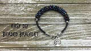 DIY Bracelet Tutorial  How to make an easy Czech Glass Bracelet [upl. by Nurse973]