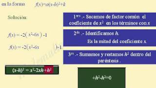 Completar cuadrados en una función cuadrática para encontrar el vértice de su gráfica [upl. by Analahs766]